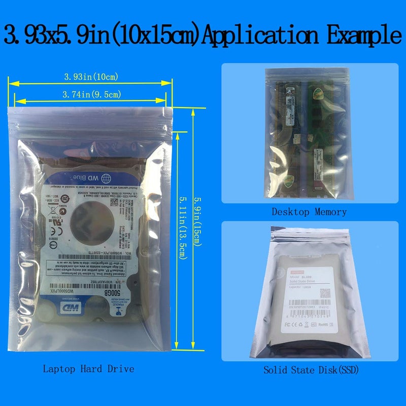 Daarcin Anti Static Bags,ESD Bags,30pcs Mixed Sizes Antistatic Resealable Bag for 3.5 Hard Drive, 2.5 Solid State Drive,with Labels, ESD Shielding Bag for Varieties of Electronic Device - Image 3